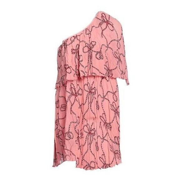Pinko Uniqueness NWT One Shoulder Crepe Dress in Pink Size 44 IT/US 8 - Picture 1 of 13